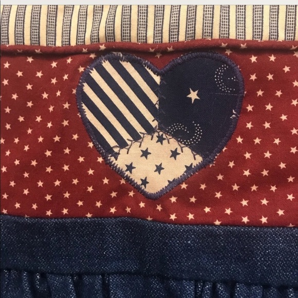 Americana Appliqué Handmade Jean Jumper Dress - Picture 4 of 8